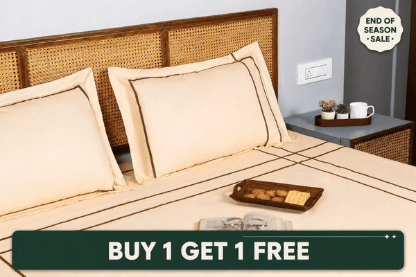 Harbour Hush Lines Bedding Set – Beige - snoozypanda