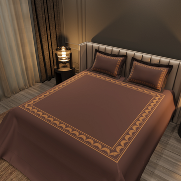 Calm Bloom Cocoon Bedding Set - Maroon