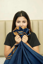 Amber Arc Haven Bedding Set - Deep Blue - 100% Cotton 400 TC - snoozypanda