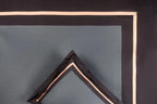 Evening Hug Frame Bedding Set - Charcoal Black - 100% Cotton 400 TC - snoozypanda