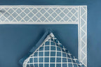 Cloudline Cozy Cross Bedding Set - Deep Blue - 100% Cotton 400 TC - snoozypanda