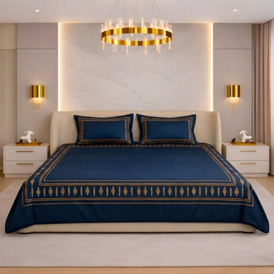 Celeste Charm Cradle Bedding Set - Deep Blue - 400 TC Cotton