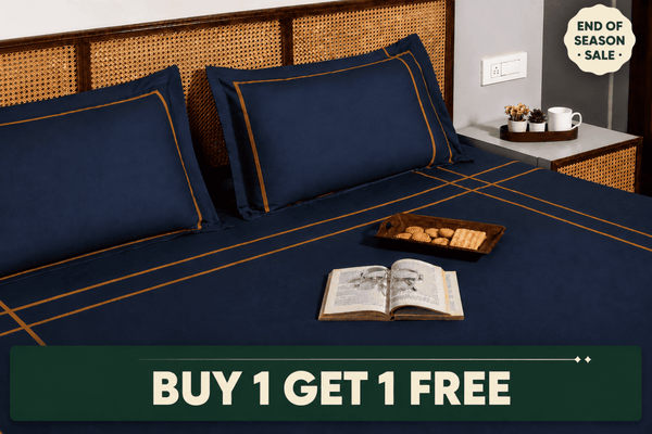 Harbour Hush Lines Bedding Set - Deep Blue - snoozypanda
