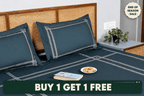 Gentle Grid Nest Bedding Set - Dark Teal - snoozypanda