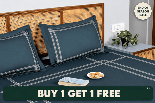 Gentle Grid Nest Bedding Set - Dark Teal - snoozypanda