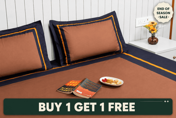 Evening Hug Frame Bedding Set - Deep Blue - snoozypanda