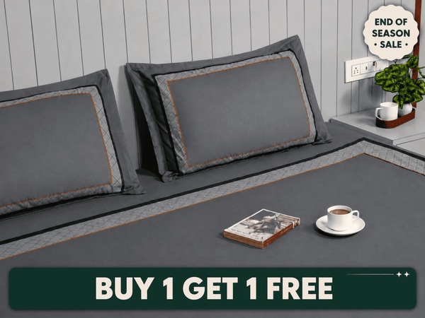 Midnight Serenity Lattice Bedding Set - Grey - snoozypanda