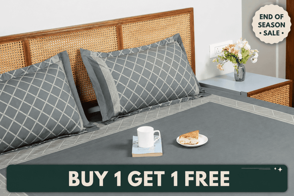 Cloudline Cozy Cross Bedding Set - Grey - snoozypanda