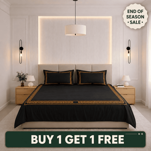 Seren Crest Cuddle Bedding Set - Deep Black - snoozypanda
