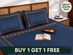 Amber Arc Haven Bedding Set - Deep Blue - snoozypanda