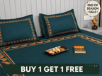 Calm Bloom Cocoon Bedding Set – Teal - snoozypanda