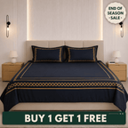 Night Lace Retreat Bedding Set - Deep Black - snoozypanda