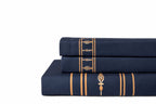 Celeste Charm Cradle Bedding Set - Deep Blue - 100% Cotton 400 TC - snoozypanda
