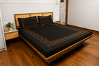 Celeste Charm Cradle Bedding Set - Black - 100% Cotton 400 TC - snoozypanda