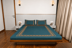 Calm Bloom Cocoon Bedding Set – Teal - 100% Cotton 400 TC - snoozypanda