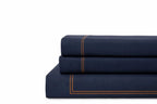 Amber Arc Haven Bedding Set - Deep Blue - 100% Cotton 400 TC - snoozypanda