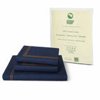 Amber Arc Haven Bedding Set - Deep Blue - 100% Cotton 400 TC - snoozypanda