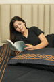 Night Lace Retreat Bedding Set - Deep Black - 400 TC Cotton
