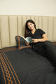 Night Lace Retreat Bedding Set - Deep Black - 400 TC Cotton