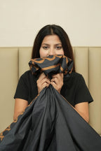 Night Lace Retreat Bedding Set - Deep Black - 100% Cotton 400 TC - snoozypanda