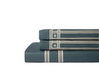 Gentle Grid Nest Bedding Set - Dark Teal - 100% Cotton 400 TC - snoozypanda