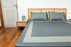Cloudline Cozy Cross Bedding Set - Grey - 100% Cotton 400 TC - snoozypanda