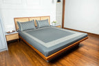 Cloudline Cozy Cross Bedding Set - Grey - 100% Cotton 400 TC - snoozypanda