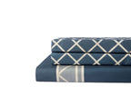 Cloudline Cozy Cross Bedding Set - Deep Blue - 100% Cotton 400 TC - snoozypanda