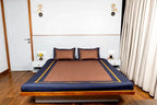 Evening Hug Frame Bedding Set - Deep Blue - 100% Cotton 400 TC - snoozypanda