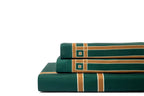 Gentle Grid Nest Bedding Set - Dark Green - 100% Cotton 400 TC - snoozypanda