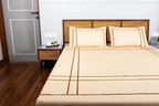 Harbour Hush Lines Bedding Set – Beige - 100% Cotton 400 TC - snoozypanda