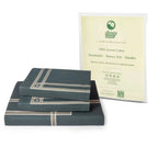 Gray Gentle Grid Nest Bedding Set - Dark Teal - 100% Cotton 400 TC - snoozypanda