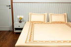 Calm Bloom Cocoon Bedding Set - Beige - 100% Cotton 400 TC - snoozypanda