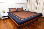 Evening Hug Frame Bedding Set - Deep Blue - 100% Cotton 400 TC - snoozypanda