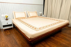 Calm Bloom Cocoon Bedding Set - Beige - 100% Cotton 400 TC - snoozypanda