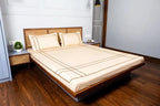 Harbour Hush Lines Bedding Set – Beige - 100% Cotton 400 TC - snoozypanda