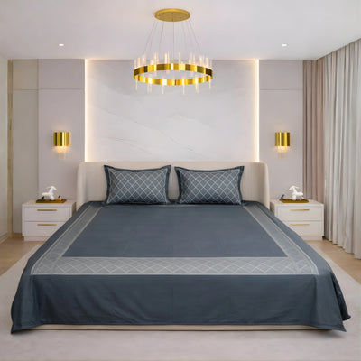 Cloudline Cozy Cross Bedding Set - Grey - 400 TC Cotton