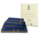 Harbour Hush Lines Bedding Set - Deep Blue - 100% Cotton 400 TC - snoozypanda