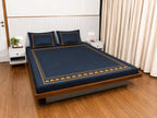 Amber Arc Haven Bedding Set - Deep Blue - 100% Cotton 400 TC - snoozypanda