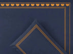 Amber Arc Haven Bedding Set - Deep Blue - 100% Cotton 400 TC - snoozypanda