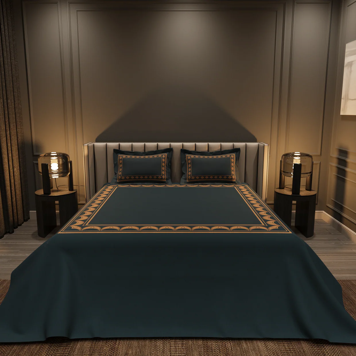 Calm Bloom Cocoon Bedding Set – Teal