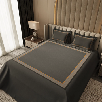 Midnight Serenity Lattice Bedding Set - Grey
