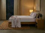 Havana Stripe Mocha complete bedding set – bedsheet with two pillowcases by Snoozy Panda