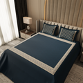 Cloudline Cozy Cross Bedding Set - Deep Blue