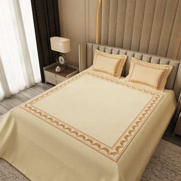 Calm Bloom Cocoon Bedding Set - Beige