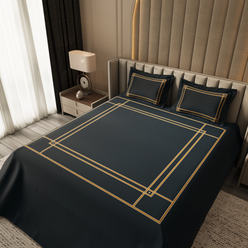 Gentle Grid Nest Bedding Set – Deep Blue