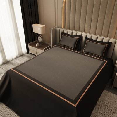 Evening Hug Frame Bedding Set - Charcoal Black