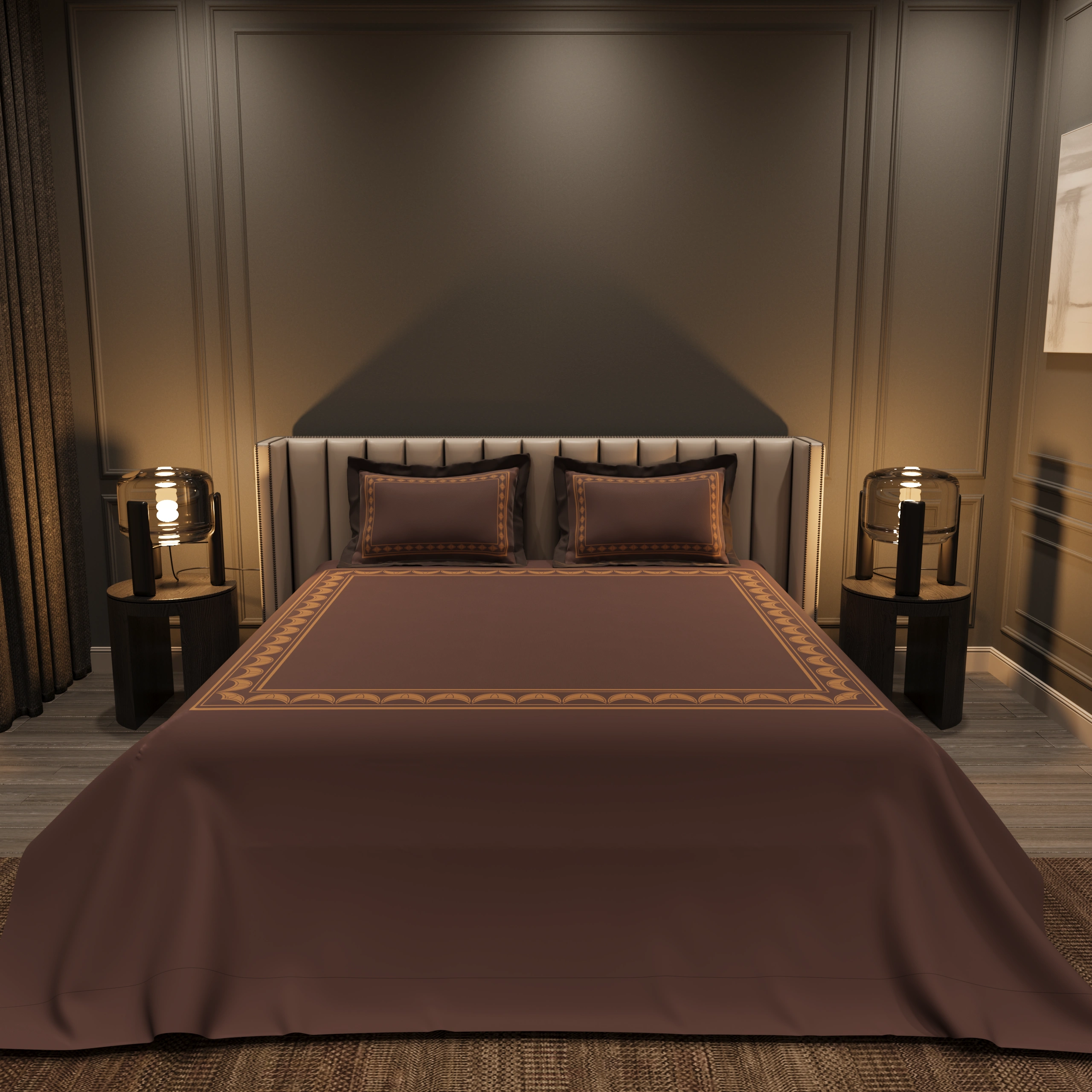 Calm Bloom Cocoon Bedding Set - Maroon