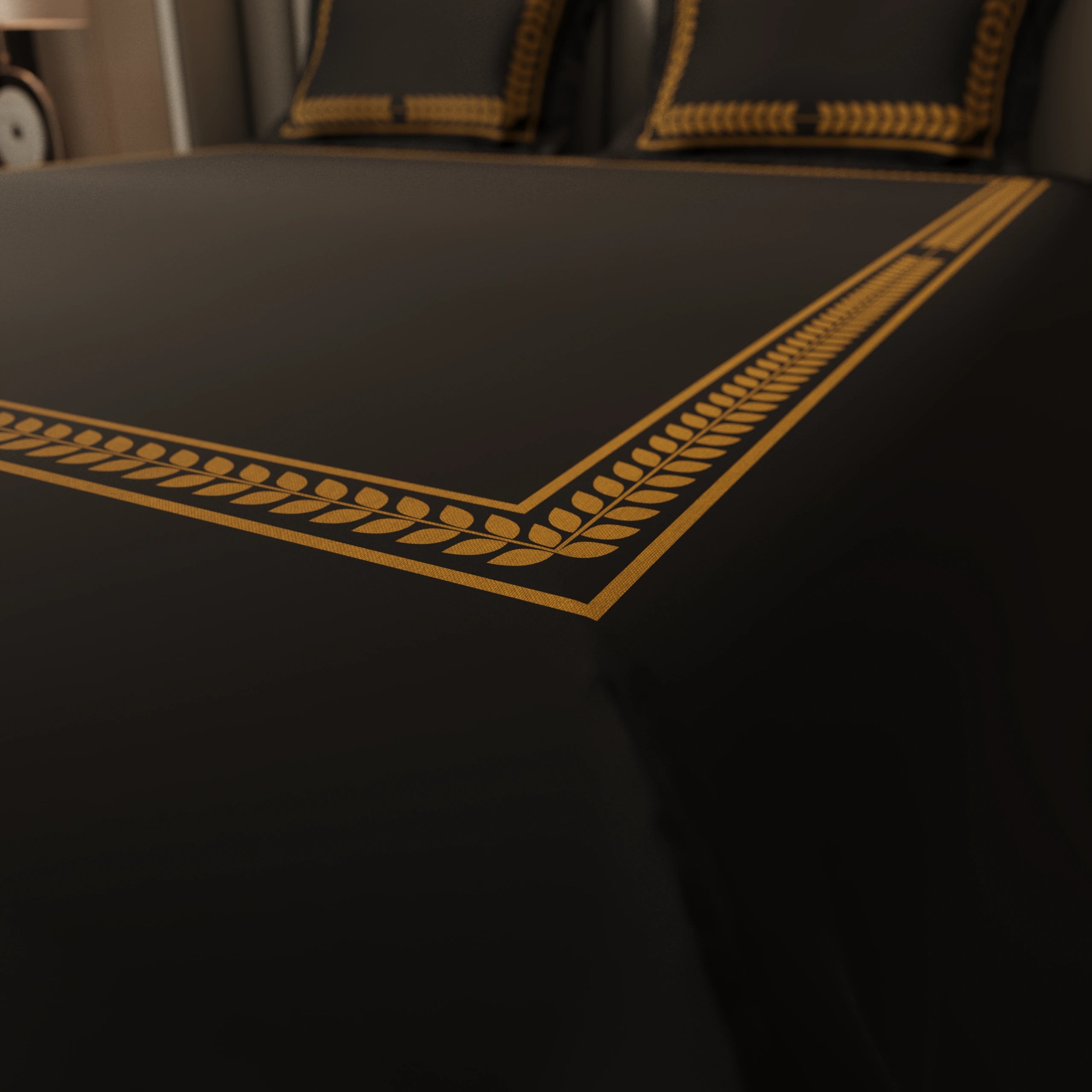 Seren Crest Cuddle Bedding Set - Deep Black