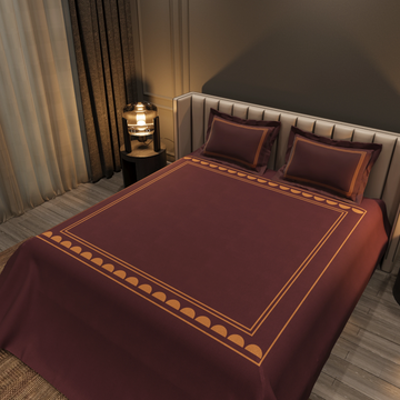 Amber Arc Haven Bedding Set - Maroon